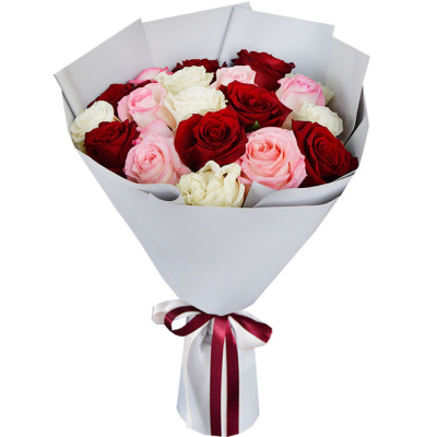 Микс 19 роз в упаковке